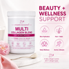 VITAMIN SEASONS Multi Collagen Blend Powder | Women and Men | Hyaluronic Acid + Vitamin C | Hydrolyzed Multi Collagen Peptides | Non-GMO, Gluten-Free, Keto, Paleo | 488g | Made in USA