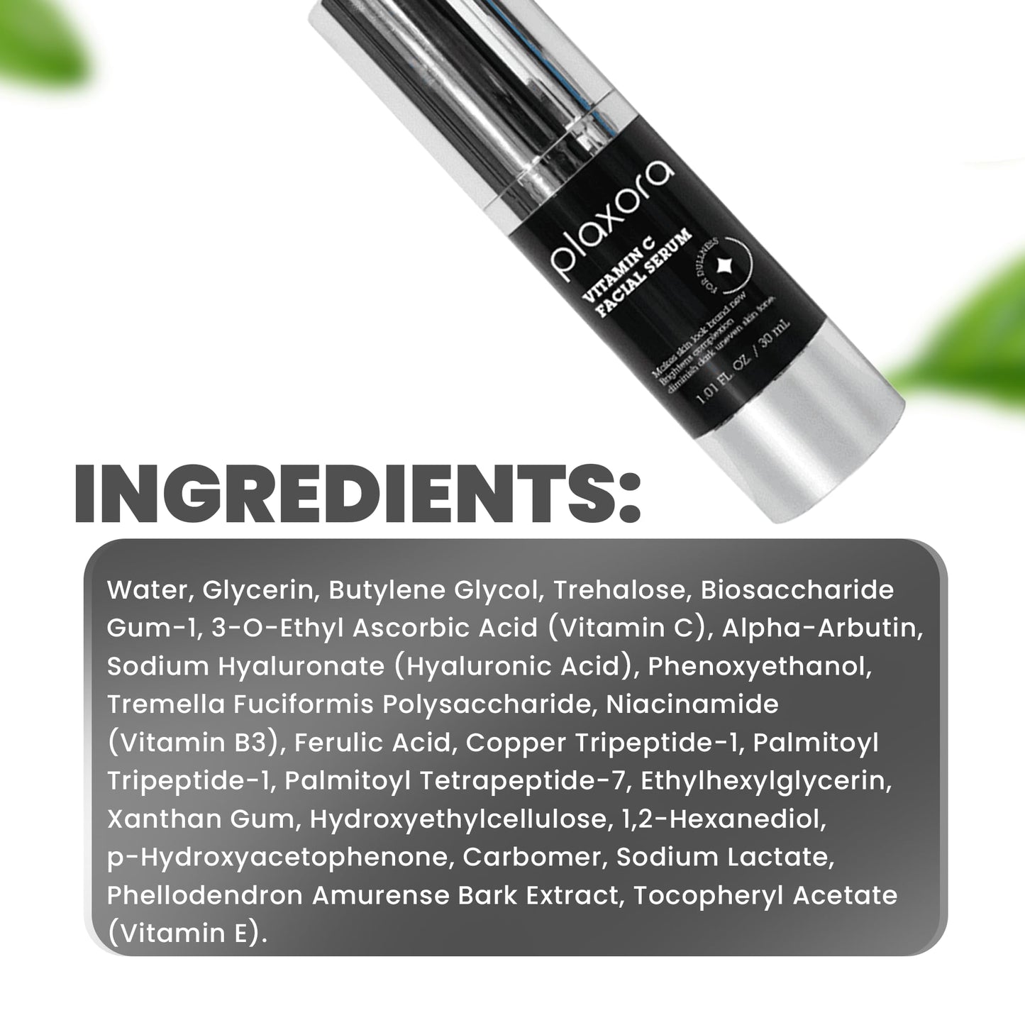 Plaxora Vitamin C + Arbutin + Copper Peptides Serum – 17% Brightening + Barrier Boost Complex for Radiant, Firm Skin – Anti-Aging Face Serum Boosts Collagen & Elasticity | Non-Comedogenic, 1 Fl Oz