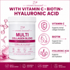 VITAMIN SEASONS Multi Collagen Blend Powder | Women and Men | Hyaluronic Acid + Vitamin C | Hydrolyzed Multi Collagen Peptides | Non-GMO, Gluten-Free, Keto, Paleo | 488g | Made in USA