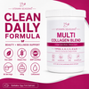 VITAMIN SEASONS Multi Collagen Blend Powder | Women and Men | Hyaluronic Acid + Vitamin C | Hydrolyzed Multi Collagen Peptides | Non-GMO, Gluten-Free, Keto, Paleo | 488g | Made in USA