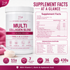 VITAMIN SEASONS Multi Collagen Blend Powder | Women and Men | Hyaluronic Acid + Vitamin C | Hydrolyzed Multi Collagen Peptides | Non-GMO, Gluten-Free, Keto, Paleo | 488g | Made in USA