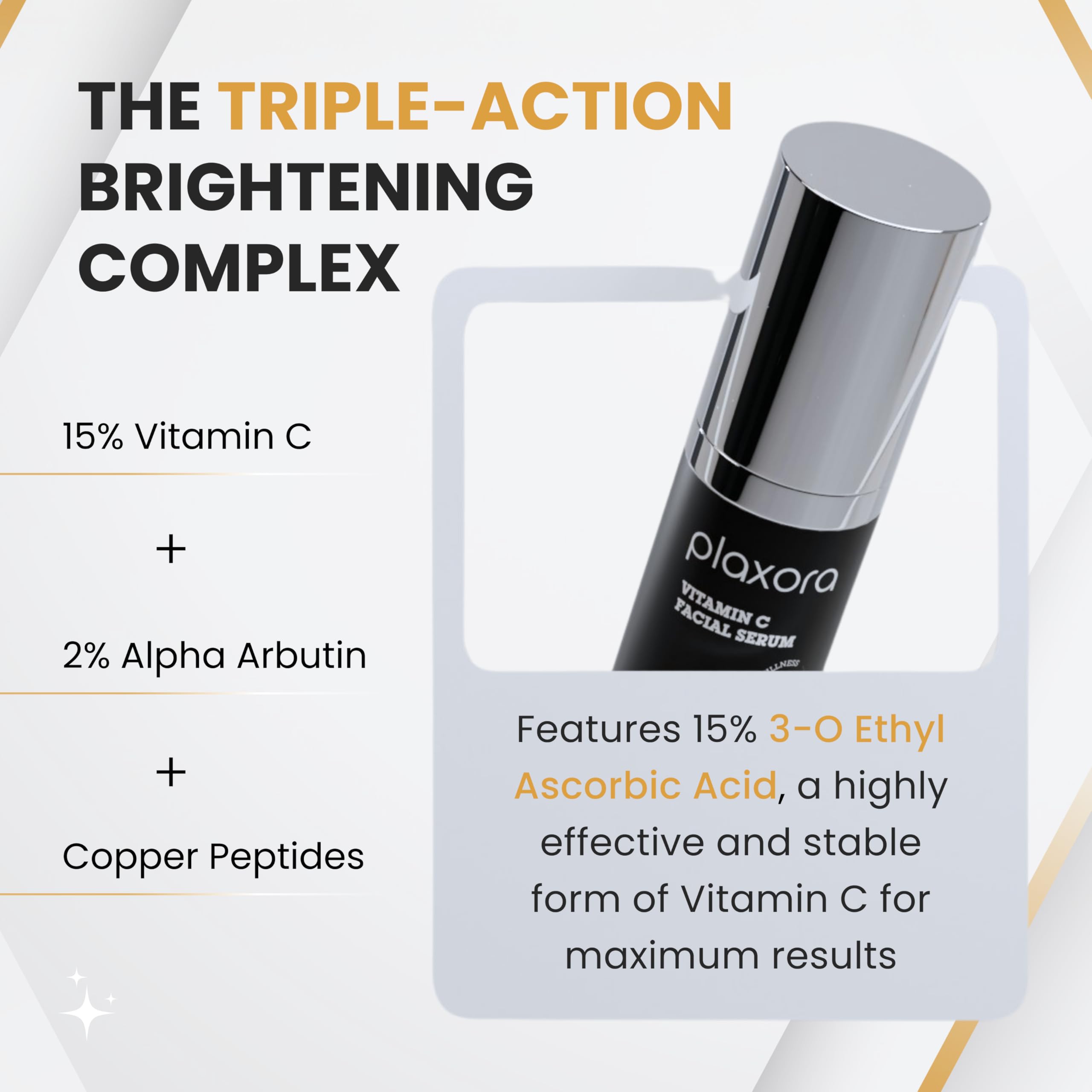 Plaxora Vitamin C + Arbutin + Copper Peptides Serum – 17% Brightening + Barrier Boost Complex for Radiant, Firm Skin – Anti-Aging Face Serum Boosts Collagen & Elasticity | Non-Comedogenic, 1 Fl Oz
