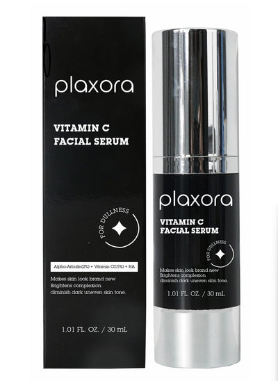 Plaxora Vitamin C + Arbutin + Copper Peptides Serum – 17% Brightening + Barrier Boost Complex for Radiant, Firm Skin – Anti-Aging Face Serum Boosts Collagen & Elasticity | Non-Comedogenic, 1 Fl Oz