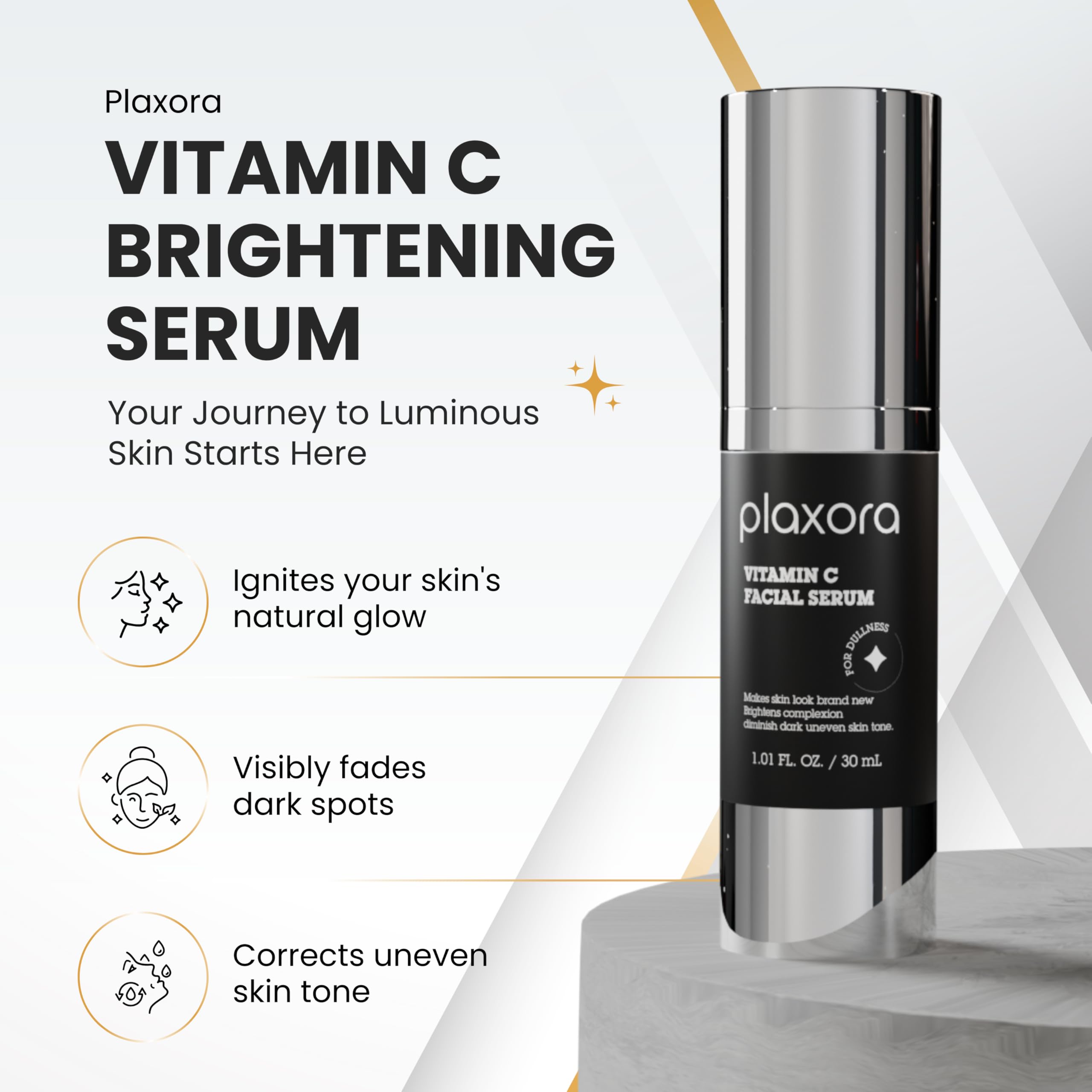 Plaxora Vitamin C + Arbutin + Copper Peptides Serum – 17% Brightening + Barrier Boost Complex for Radiant, Firm Skin – Anti-Aging Face Serum Boosts Collagen & Elasticity | Non-Comedogenic, 1 Fl Oz
