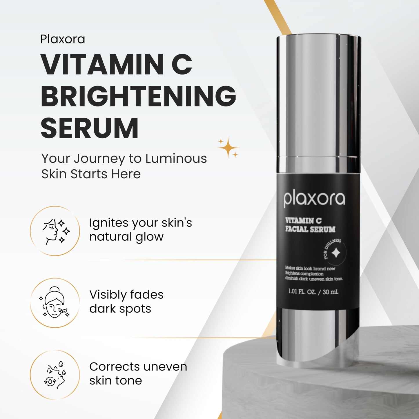 Plaxora Vitamin C + Arbutin + Copper Peptides Serum – 17% Brightening + Barrier Boost Complex for Radiant, Firm Skin – Anti-Aging Face Serum Boosts Collagen & Elasticity | Non-Comedogenic, 1 Fl Oz